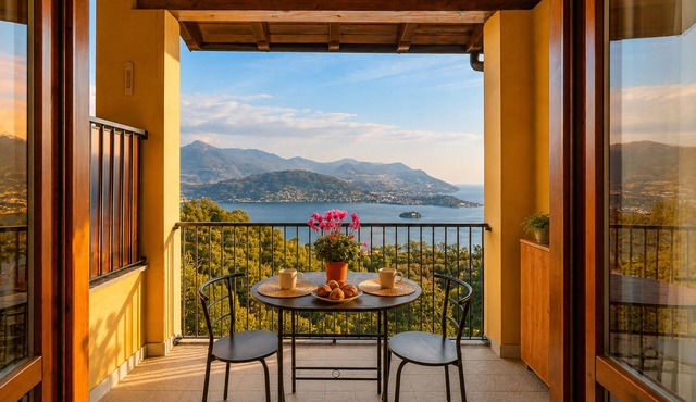 Amazing view over the Lake, charming house surrounded by nature