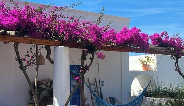 Ancient Aeolian house with large garden overlooking the sea and volcano