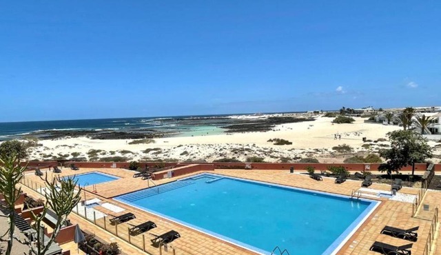 Apartamento 1 dormitorio en playa Cotillo con FreeWifi, terraza con vistas a oceano