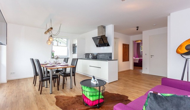 Apartment 2 Deluxe Studio, 52 sqm, 1-4 persons, 1 bedroom, living room and balcony