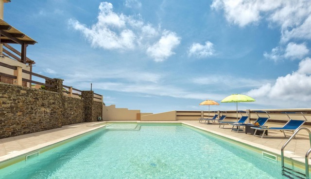 Apartment "Appartamento Tre Posti" with Sea View, Pool, Wi-Fi, Garden & Terrace