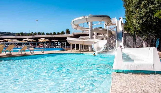 Apartment with wellness area and water park