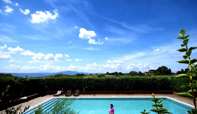 Apartment with fantastic view on the ground of organic farm, infinity pool