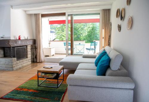 Apartment with fireplace, pool, and sauna