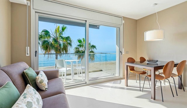 Apartment with terrace facing beach and near train