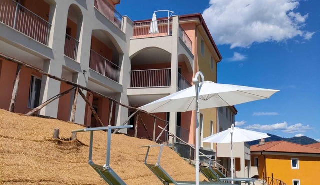 Apartments surrounded by greenery, valley view with livable outdoor areas