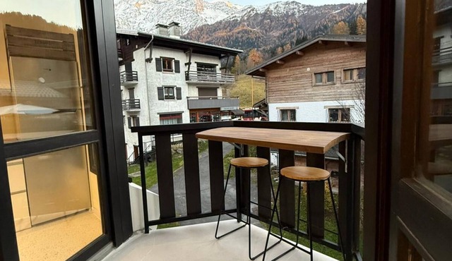 Appartement 1 chambre Les Houches aux pieds des pistes vue montagne