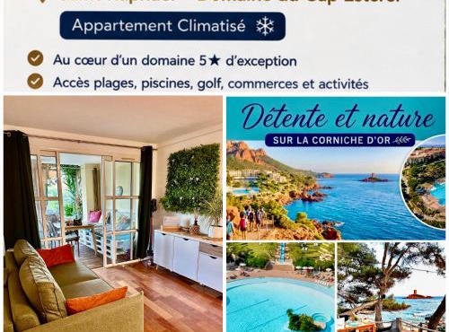 Appartement Premium Genius - Chambre séparée -vue Mer -Jardin Clôturé -Terrasse -Parking - Piscine Chauffée du 04 Avril au 01 Novembre- Saint Raphaël