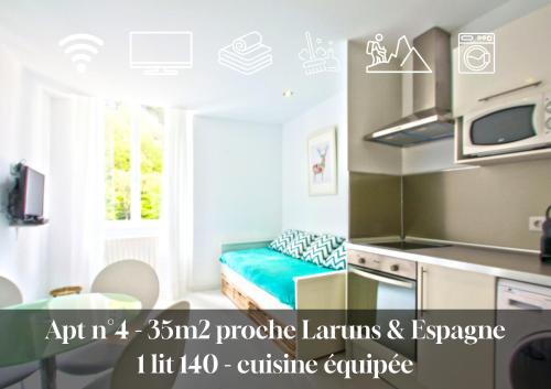 Apt 4 Eaux-Chaudes proche Laruns et Espagne