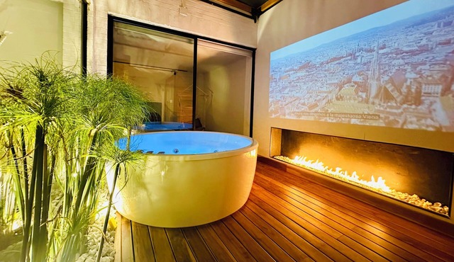 Apt with private jacuzzi sauna sauna fireplace cinema and gym king size bed 93 park