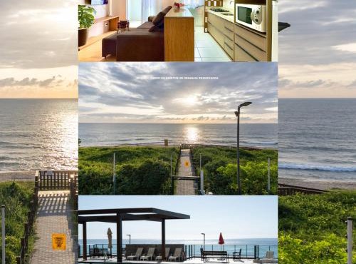 Apto completo com VISTA MAR em CONDOMINIO RESORT FRENTE MAR em Barra Velha 2 quartos AR CONDICIONADO CHURRASQUEIRA privativa Cozinha Completa PISCINA vaga de Garagem - VIL3