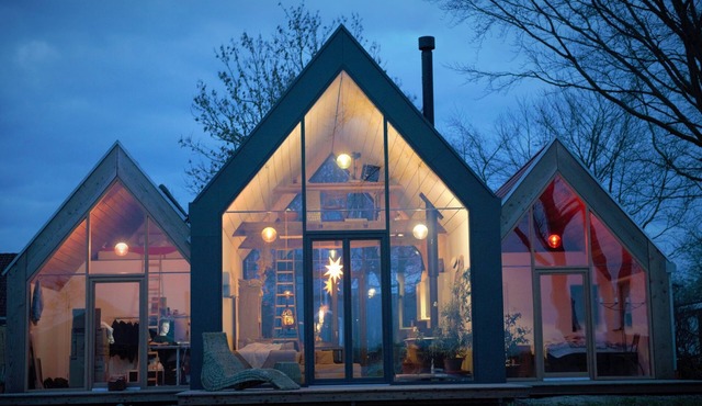 Architect's light house with lake view