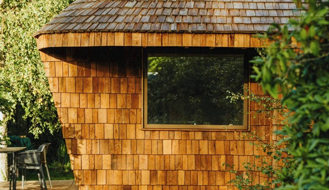Architectural tiny house with sauna near beach