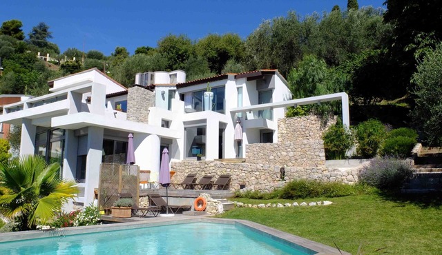 Architectural villa with panoramic sea view at Nice in the French Riviera