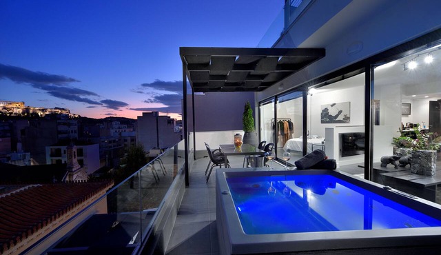 Ater Albus Deluxe Loft Acropolis View from K&K