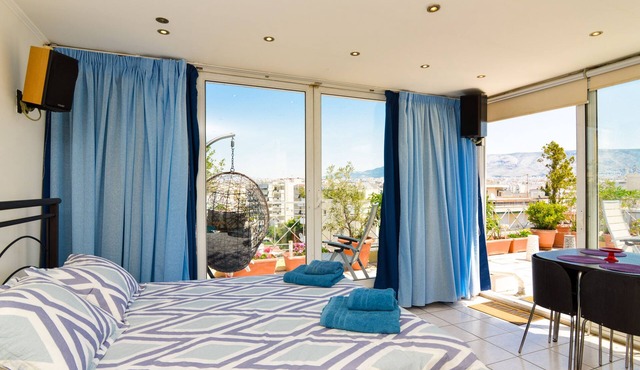 Athens Panoramic Top floor view private terrace
