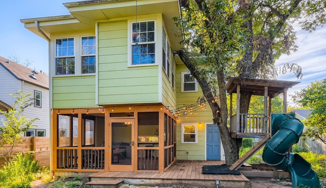 Authentic Mid-Century - Lush backyard and custom playscape! - by PMI Austin Metro