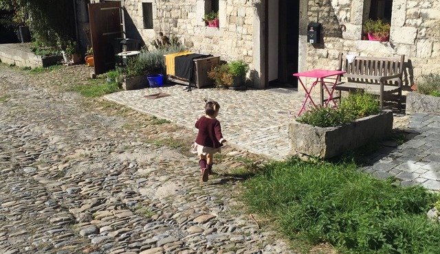 Authentic stone house in an old farmyard