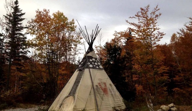 Authentic Tipi Set in the Stunning Woodland of the White Mountain National Forest, New Hampshire