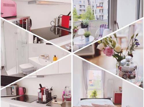 Aviator Apartment am Airport Berlin Flughafen BER Schönefeld Fahrstuhl Küche