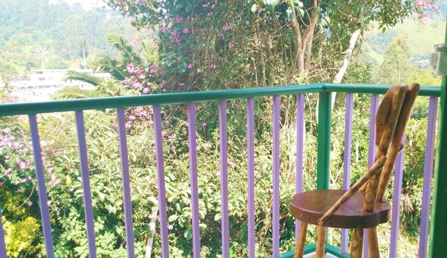 Balcony with mountain view