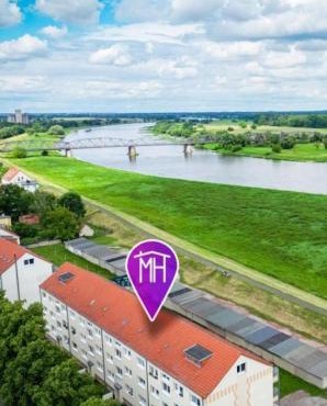 Barby-Apartment mit Elbblick und Balkon am Elbe-Saale-Radweg-1 Hund willkommen