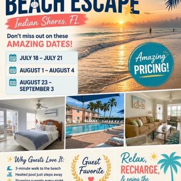 Barefoot Beach Resort in Indian Shores Minutes from Clearwater Beach