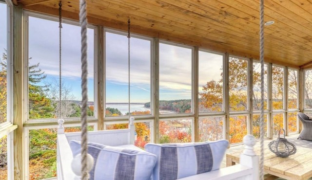 Bayfront home with 270-degree views, large deck & porch - near Popham Beach