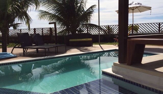Beachfront bungalow with private pool.
