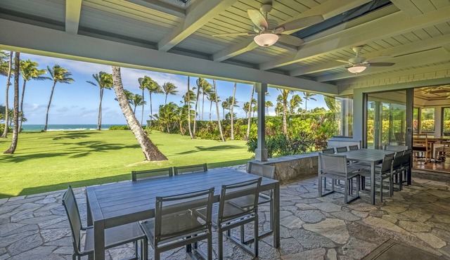 Beach Front. Dolphin House. Hanalei Bay, Kauai.