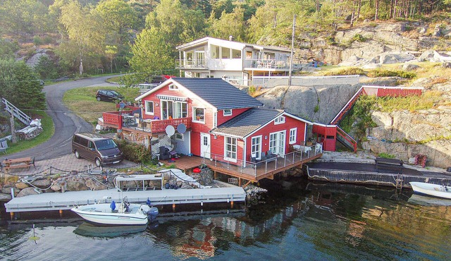 Beach front home in Lyngdal with WiFi