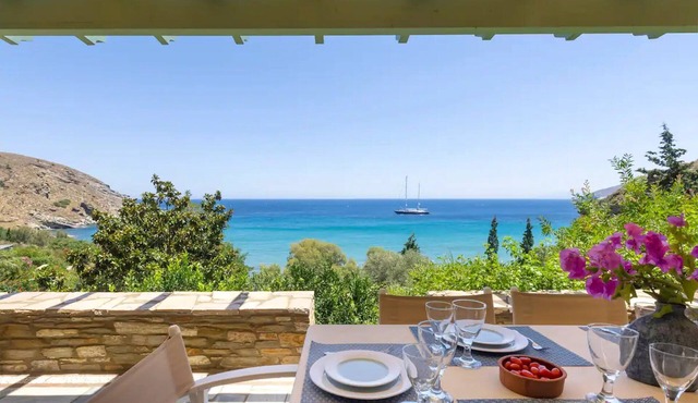 Beachfront Andros Retreat | Villa Stenies Ilios | 3 bedrooms