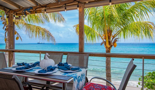 Beachfront Home with Large Deck. Walk to Restaurants. Near Downtown.
