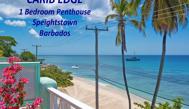 Beachfront penthouse, Speightstown, stunning West Coast, full AC, near amenities