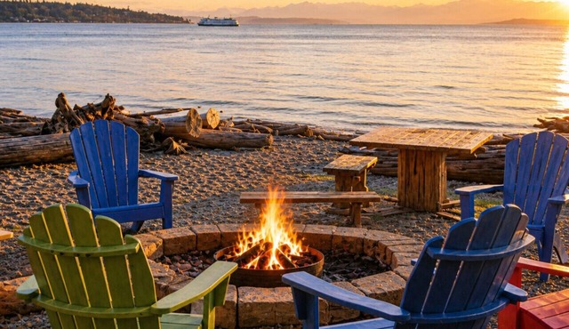 Beachfront Retreat with Hot Tub, Kayaks & Fire pit