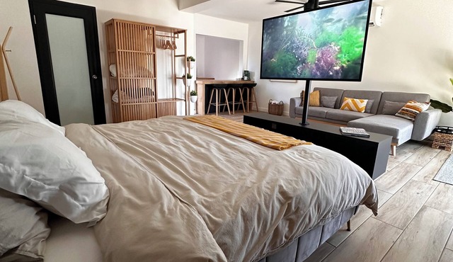 Beachfront spacious studio stunning sunset + pool with King Bed