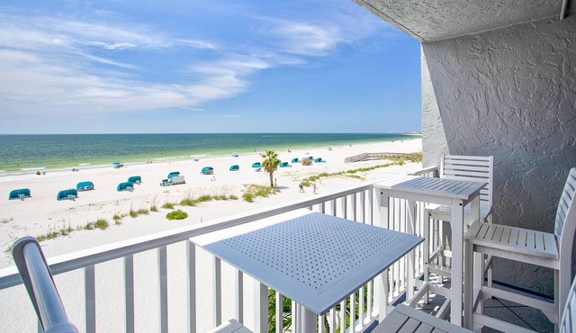 Beachfront Studio Condo. Heated Pool. Perfect Views From Private Balcony.