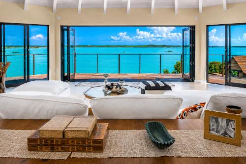 Beachfront Villa W Guest House Pool and Dock.