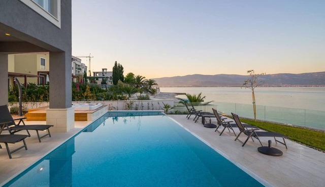 Beachfront villa with a swimming pool