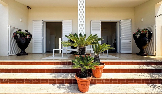 Beachfront villa with panoramic terrace
