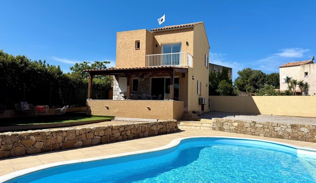Beachfront villa with pool