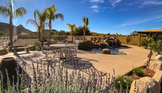 Beautiful 4Bd 2Ba Estate with Resort style pool and spa area on over an acre.