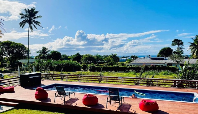Beautifully appointed inland property with ocean and mountain views.