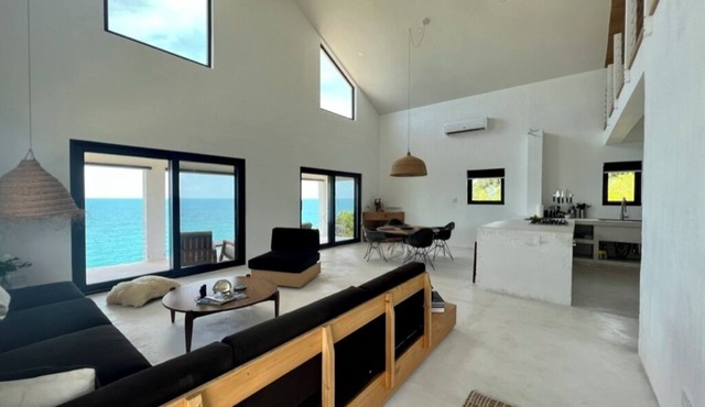 Big Pink: mid-century modern 2bedroom oceanfront home on cliffs of Gregory Town