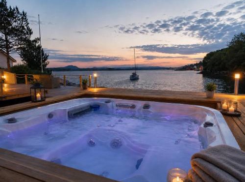 Big Waterfront Cabin - Sauna & Spa - Near Bergen - Sleeps 18