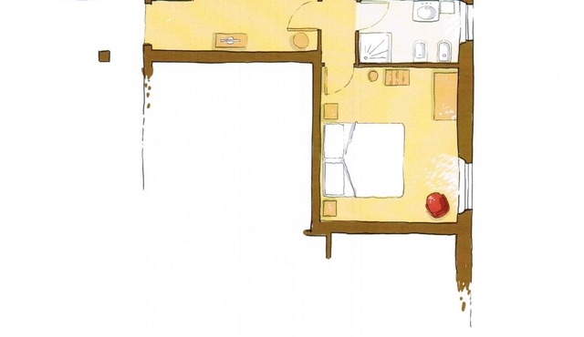 Blue/Arancio 2 bedroom 1 bathroom apartment