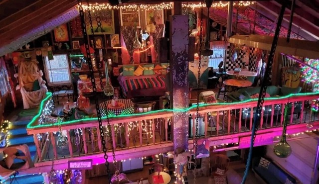 Bock's Jukejoint Magical barn, We built this barn ourselves out of recycled wood