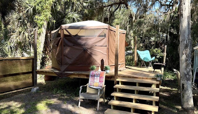Boho Waterside Glamping Tent for a Florida Getaway