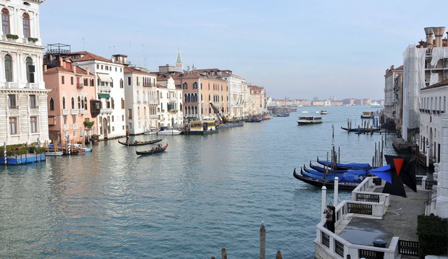 Breathtaking view on the Grand Canal and Guggenheim's garden