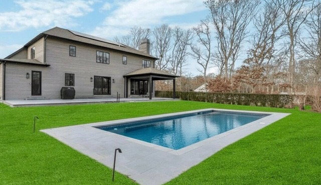 Bridgehampton private home, spacious modern design with pool, media & game.